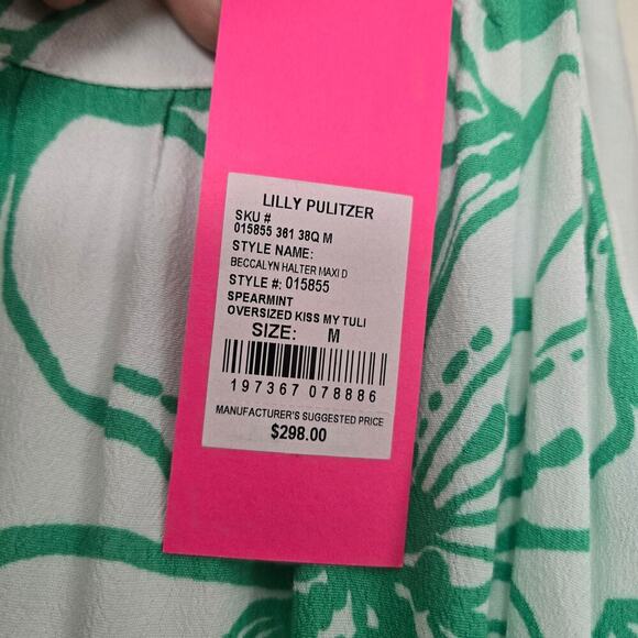 Lilly Pulitzer Beccalyn Halter Maxi Dress Size M Spearmint Green NEW NWT - Picture 10 of 14